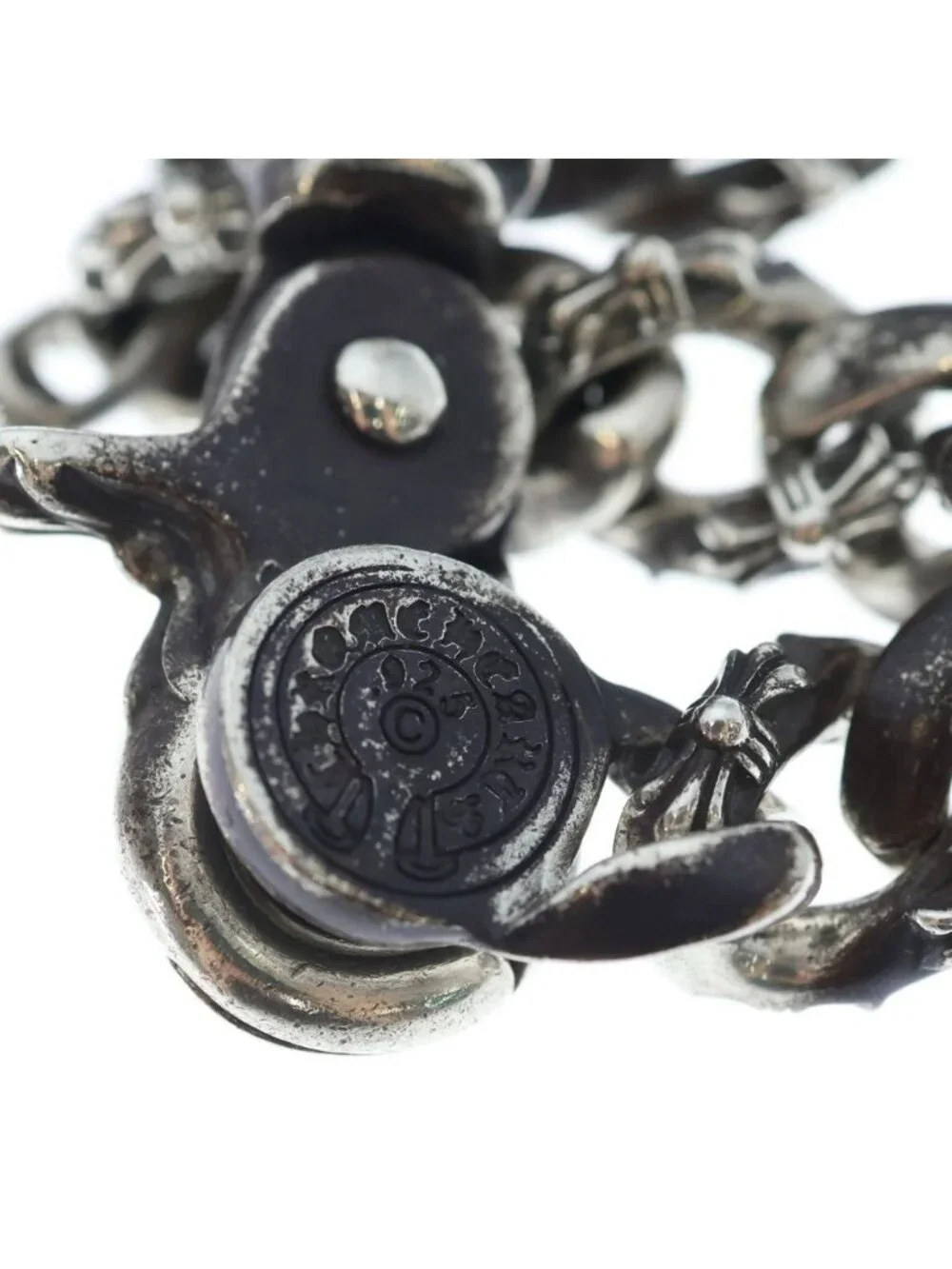 Chrome Hearts Fncy Chn Lnk Fancy Link Clip Bracelet 15 Links Silver